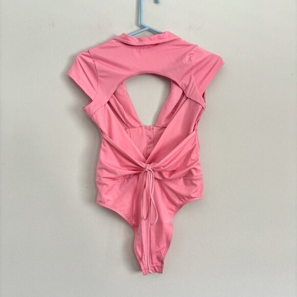NEW We Are HAH Had Me At Hello Pink One Piece Bodysuit Women’s Size Medium - Picture 6 of 8